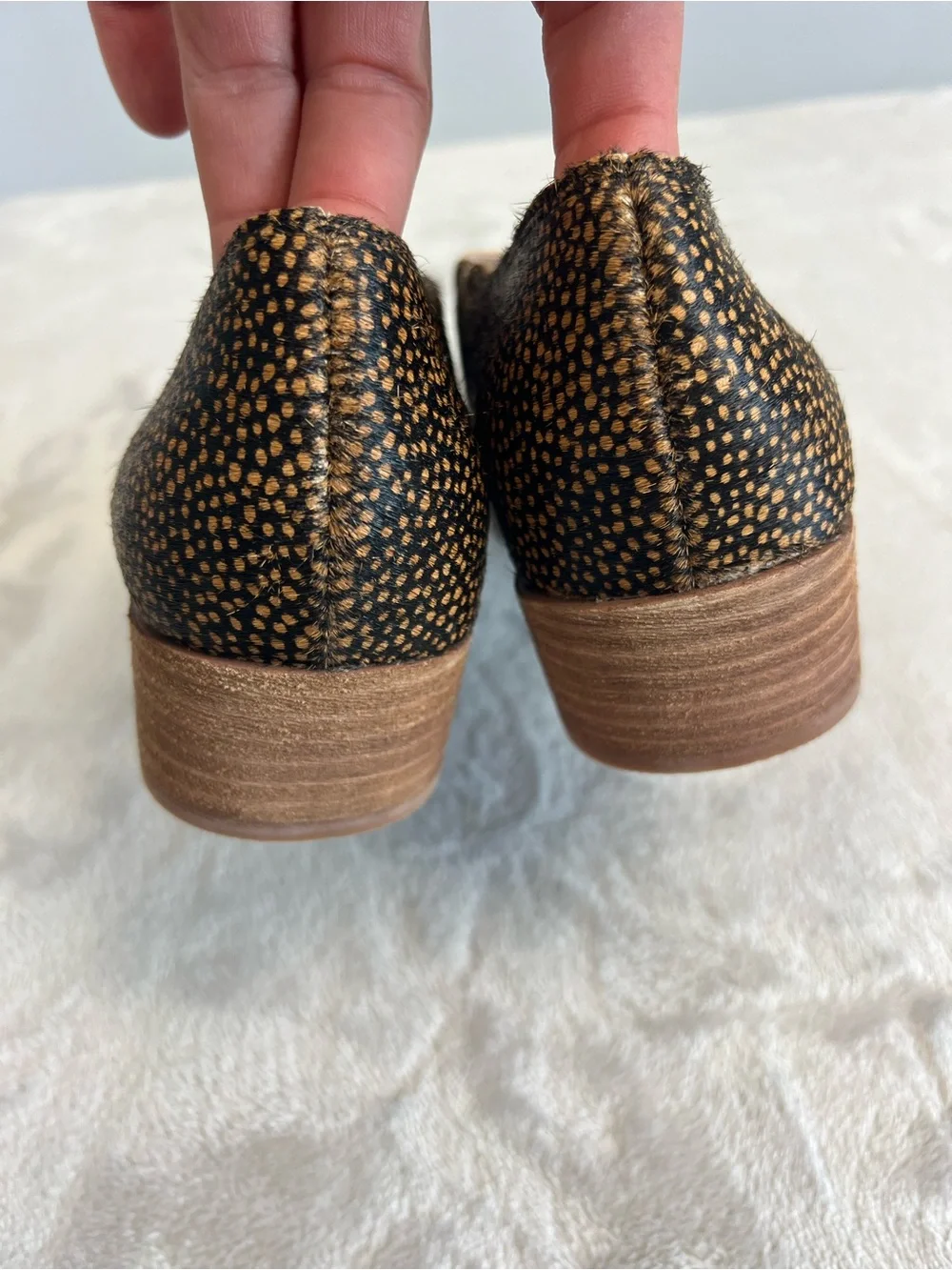 Madewell Lucie Spotted Calf Hair Cutout Booties NWOT 7